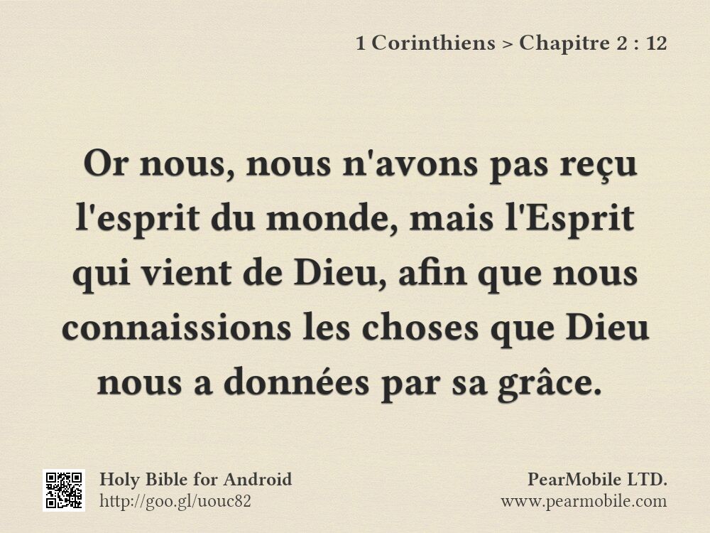 1 Corinthiens, Chapitre 2:12